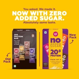 Yogabar No Added Sugar 20g Protein Bars | High Protein & Energy Bars | Added Probiotics & Whey | 20g Protein & 10g Fibre Nutrition Bars| Pack of 15 x 70g Each | No Preservatives | Pack of 3