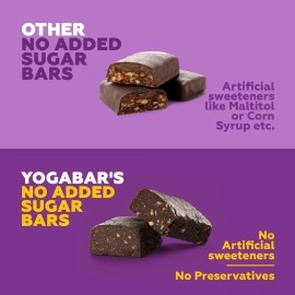 Yogabar No Added Sugar 20g Protein Bars | High Protein & Energy Bars | Added Probiotics & Whey | 20g Protein & 10g Fibre Nutrition Bars| Pack of 15 x 70g Each | No Preservatives | Pack of 3