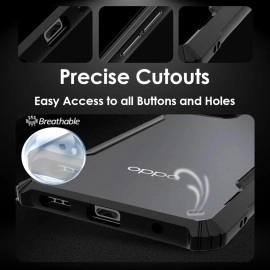 Fashionury Ultra-Hybrid Crystal Clear Back Cover Case for Oppo A59 5G | Total Camera Protection | Shockproof Design | Transparent Back (PC & TPU) Oppo A59 5G (Black Bumper)