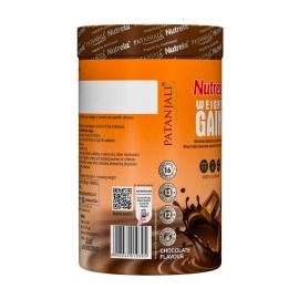 NUTRELA Weight Gainer-500G, Chocolate Flavour 20G Protein, 66.8 Carbs, 13 Vitamins & 12 Minerals With Khandsari Sugar Powder Ideal For Athlete, Men, Women & Kids Above 10 Year