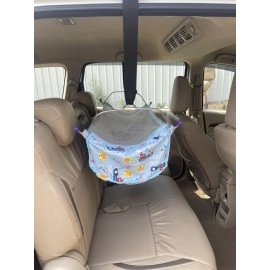 A to Z Hub Car Cradle Hammock with Mosquito Net for 0 to 3 Year Baby | Portable with Adjustble Belt, Hammock Cloth, Hangers