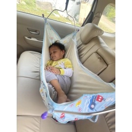 A to Z Hub Car Cradle Hammock with Mosquito Net for 0 to 3 Year Baby | Portable with Adjustble Belt, Hammock Cloth, Hangers