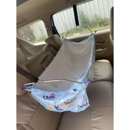 A to Z Hub Car Cradle Hammock with Mosquito Net for 0 to 3 Year Baby | Portable with Adjustble Belt, Hammock Cloth, Hangers