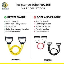 PRO365 Resistance Band 25 Kgs/Toning Tube/Toning Bands/Exercise Bands/Home Gym Bands (6 Month Warranty by PRO365)