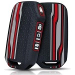 Keycept Tristar Key Cover for Kia Seltos 2024, 2023 Facelift HTX | Sonet Facelift | Carens | Carens Clavis | X Line | Carens Prestige 4 Button Smart Key (Black)