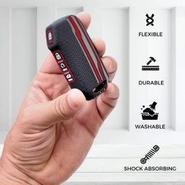 Keycept Tristar Key Cover for Kia Seltos 2024, 2023 Facelift HTX | Sonet Facelift | Carens | Carens Clavis | X Line | Carens Prestige 4 Button Smart Key (Black)