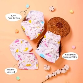 Superbottoms Basic Langot Pack of 12 | 100% Pure Cotton Double Layered | Extra Soft & Breathable for Baby Girl and Boy | Fits Medium to Large | Up to 5 Kg (0-6 Months)