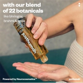 Justhuman AyuGrowth Fortifying Hair Oil | Amla, Brahmi, Bhringraj, Vertiver root & Ayurvedic | Clinically Proven 18-Oil blend |Reduces Hair Fall & breakage | Strengthens roots | 120ml