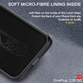 TheGiftKart Liquid Silicon Back Cover Case for OnePlus 12R 5G | Shockproof Military Grade Protection | Micro-Fibre Cloth On Inner Side | Built-in Anti-Slip Grip OnePlus 12R 5G Back Cover (TPU, Black)