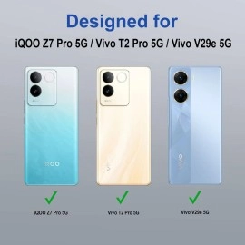 Zapcase Back Case Cover for iQOO Z7 Pro 5G | Compatible for iQOO Z7 Pro 5G Back Case Cover | Case Cover for iQOO Z7 Pro 5G with Camera Protection | (TPU + PC | Translucent Black)