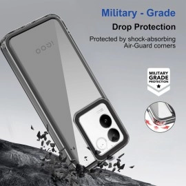 Zapcase Back Case Cover for iQOO Z7 Pro 5G | Compatible for iQOO Z7 Pro 5G Back Case Cover | Case Cover for iQOO Z7 Pro 5G with Camera Protection | (TPU + PC | Translucent Black)