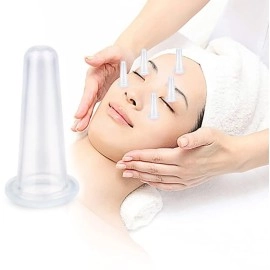 Hodaqe 4 PCS Facial Cupping Set - Silicone Cupping Cups Massage Set for Face Lift and Vacuum Suction Therapy