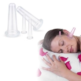 Hodaqe 4 PCS Facial Cupping Set - Silicone Cupping Cups Massage Set for Face Lift and Vacuum Suction Therapy