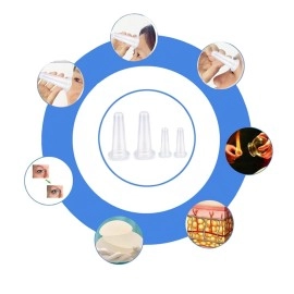 Hodaqe 4 PCS Facial Cupping Set - Silicone Cupping Cups Massage Set for Face Lift and Vacuum Suction Therapy