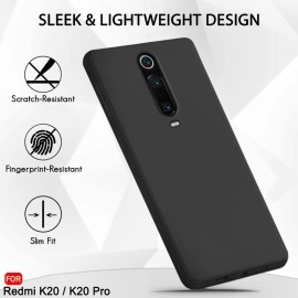 TheGiftKart Liquid Silicone Back Cover Case for Mi Redmi K20 / K20 Pro | Soft Micro-Fibre Lining Inside | Camera Protection Bump | Shockproof Back Cover Case for Redmi K20 / K20 Pro (Silicone, Black)