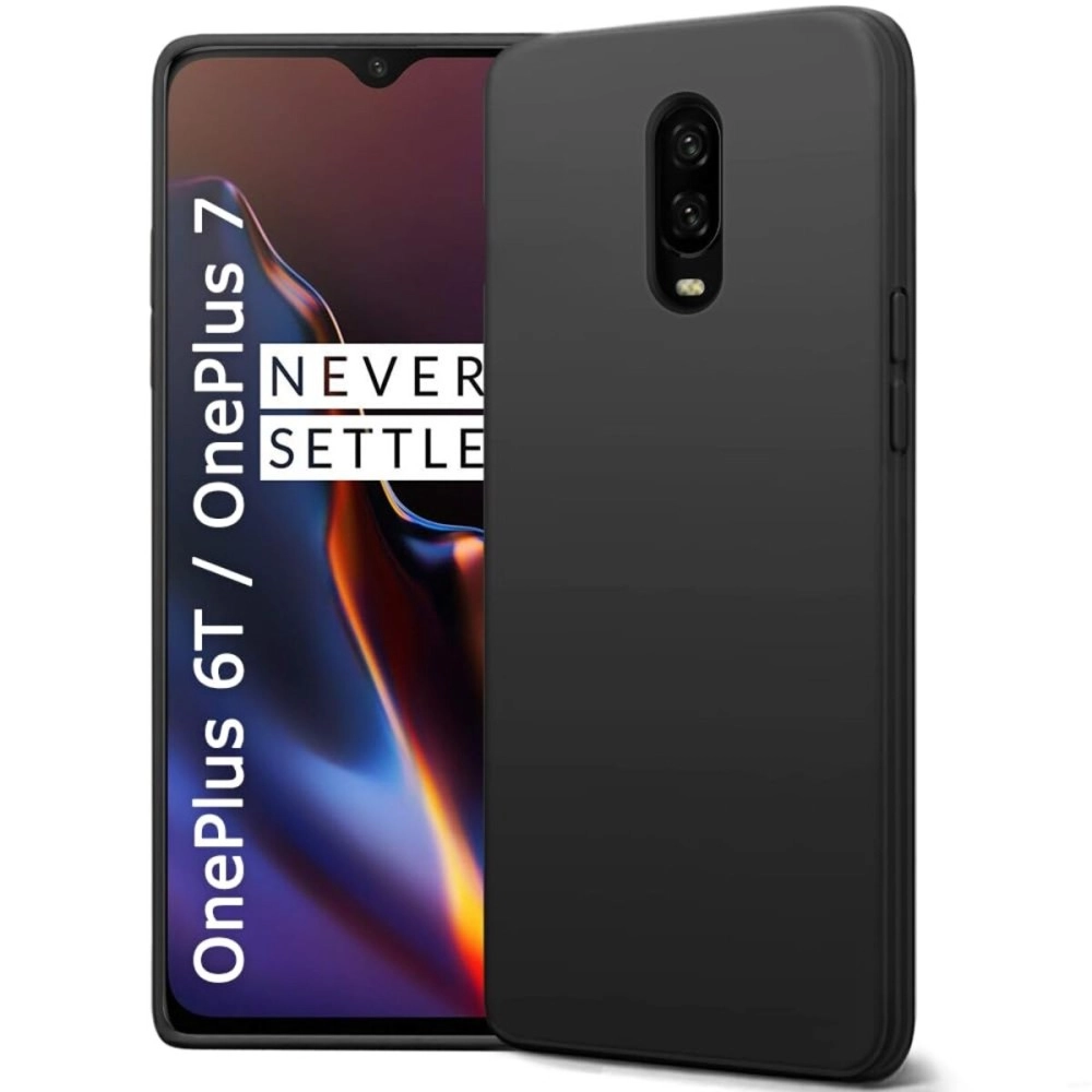 TheGiftKart Liquid Silicone Back Cover Case for OnePlus 6T / Oneplus 7 | Soft Micro-Fibre Lining Inside | Camera Protection Bump | Shockproof Back Cover for OnePlus 6T / Oneplus 7 (Silicone, Black)
