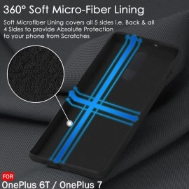 TheGiftKart Liquid Silicone Back Cover Case for OnePlus 6T / Oneplus 7 | Soft Micro-Fibre Lining Inside | Camera Protection Bump | Shockproof Back Cover for OnePlus 6T / Oneplus 7 (Silicone, Black)