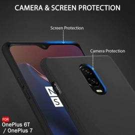 TheGiftKart Liquid Silicone Back Cover Case for OnePlus 6T / Oneplus 7 | Soft Micro-Fibre Lining Inside | Camera Protection Bump | Shockproof Back Cover for OnePlus 6T / Oneplus 7 (Silicone, Black)