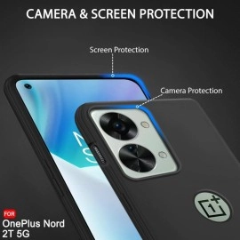 TheGiftKart Liquid Silicone Back Cover Case for OnePlus Nord 2T 5G | Soft Micro-Fibre Lining Inside | Camera Protection Bump | Shockproof Back Cover Case for OnePlus Nord 2T 5G (Silicone, Black)