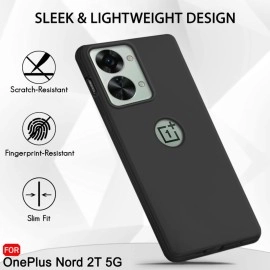 TheGiftKart Liquid Silicone Back Cover Case for OnePlus Nord 2T 5G | Soft Micro-Fibre Lining Inside | Camera Protection Bump | Shockproof Back Cover Case for OnePlus Nord 2T 5G (Silicone, Black)