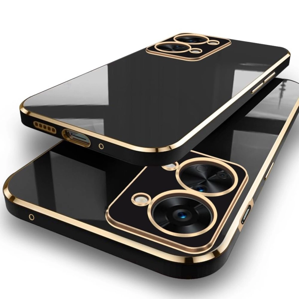 TheGiftKart Luxurious Golden-Plated Back Cover Case for OnePlus Nord 2T 5G | Raised Lips for Camera & Screen Protection | Shockproof Design | Stylish Back Cover Case for OnePlus Nord 2T (TPU, Black)
