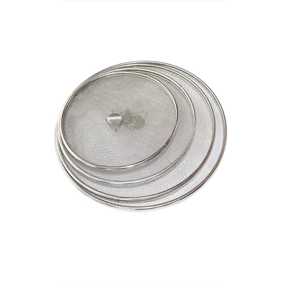 Faas Stainless Steel Vessel Net Cover Lid For Fruits Milk Food For Kitchen And Dining Table, Pack Of 4 (6,7, 8, 9 Inch), Multipurpose Strainer - Silver