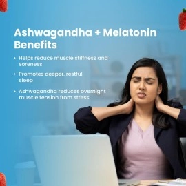 Gytree Sound Sleep Gummies for Women with Melatonin 5 mg & Ashwagandha | Non-Addictive Sleep Gummies | Improves Sleep, Relaxes Nerves & Busts Stress | Sleep Supplement | Strawberry Flavour (Pack of 30
