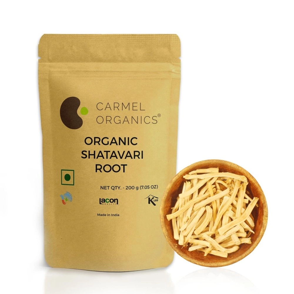 CARMEL ORGANICS Shatavari Root Whole 200 Grams (Pack of 1)| Jaivik Bharat Certified | Asparagus Racemosus | Satavari Kizhangu/Chittamoothi | Non GMO | No Added Preservatives & Additives