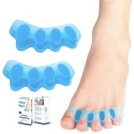 MEXPLE ToePro Toe Separators for Feet | 5 Holes Silicon High Elastic Toe Straightener Hammer Hallux Valgus Corrector Pain Relief Toe Straightener Achilles Stretcher, Toe Separator Foot Care, Toe
