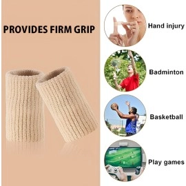 INSIME Finger protector for cricket, volleyball | Finger tape for cricket fielding finger cover bandage | Finger support for pain relief basketball volleyball finger protection | (Pack of 10) (Light