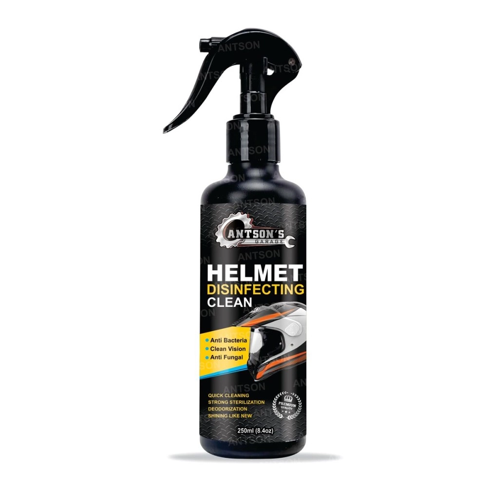 Antson Helmet Cleaner Spray 250 ML Helmet Interior Cleaner, Anti-Bacterial Spray for Helmet, Visor Cleaner, Anti-Bacterial Formula Protects Hair Loss and fungal infections