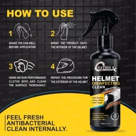 Antson Helmet Cleaner Spray 250 ML Helmet Interior Cleaner, Anti-Bacterial Spray for Helmet, Visor Cleaner, Anti-Bacterial Formula Protects Hair Loss and fungal infections