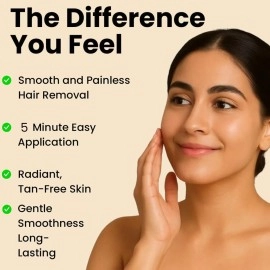 The Wellness Shop - Turmeric Facial Wax Powder, 5 min Painless Natural Face Hair Removal Waxing Powder, Easy to use at home, No chemicals - No Irritation, No Skin rashes (100g)