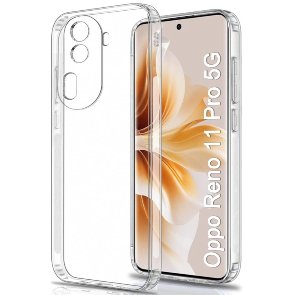 TheGiftKart Back Cover Soft Case for Oppo Reno 11 Pro 5G | Best Camera Protection | Inbuilt Dust Plugs & Anti-Slip Grip | Ultra Clear Slim Back Cover Case for Oppo Reno 11 Pro (Silicone, Transparent)
