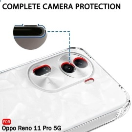 TheGiftKart Back Cover Soft Case for Oppo Reno 11 Pro 5G | Best Camera Protection | Inbuilt Dust Plugs & Anti-Slip Grip | Ultra Clear Slim Back Cover Case for Oppo Reno 11 Pro (Silicone, Transparent)