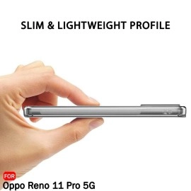 TheGiftKart Back Cover Soft Case for Oppo Reno 11 Pro 5G | Best Camera Protection | Inbuilt Dust Plugs & Anti-Slip Grip | Ultra Clear Slim Back Cover Case for Oppo Reno 11 Pro (Silicone, Transparent)