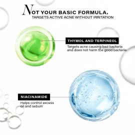 Novology Acne Reduction Serum | Face Serum for Acne, Whiteheads, Blackheads | With 0.1% Thymol + Terpineol | Specialised For Oily & Acne Prone Skin