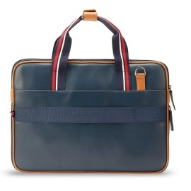 Police Men\'s Fobi 14 Laptop Briefcase For Official & Casual Use, Laptop Messanger bag - Navy/Tan