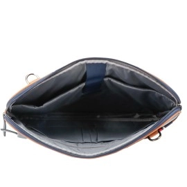 Police Men\'s Fobi 14 Laptop Briefcase For Official & Casual Use, Laptop Messanger bag - Navy/Tan