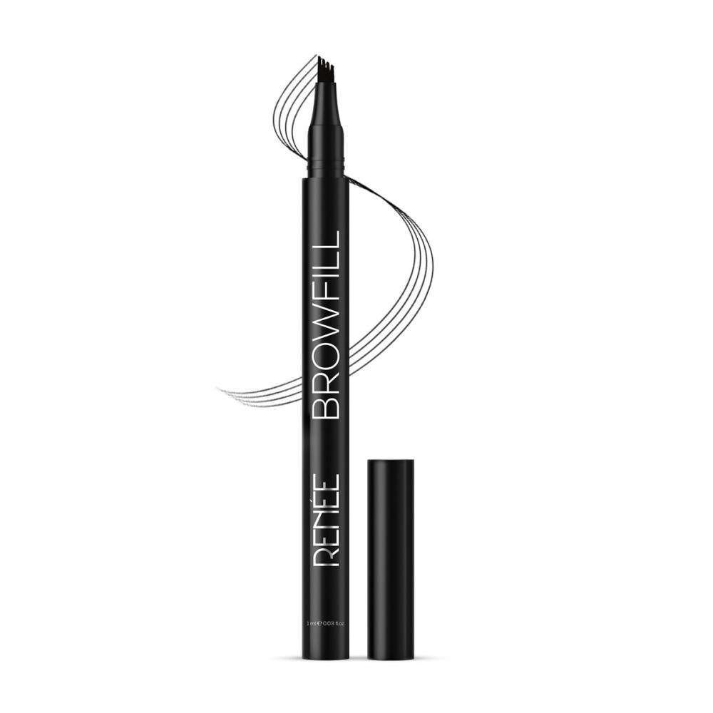 RENEE Browfill Eyebrow Pen- Black, Waterproof & Smudge-proof, One Swipe Application with Micro Precision, Natural & Long-lasting Finish, For Denser & Fuller Eyebrows, Easy to use, Cruelty-free