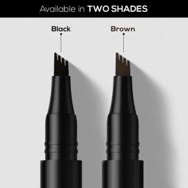 RENEE Browfill Eyebrow Pen- Black, Waterproof & Smudge-proof, One Swipe Application with Micro Precision, Natural & Long-lasting Finish, For Denser & Fuller Eyebrows, Easy to use, Cruelty-free