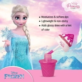 RENEE Disney Frozen Princess Icecream Lip Gloss Elsa - For Pre-Teen Girls, Enriched with Shea Butter & Apricot Oil, Adds Glossy Shine with Nourishing and Moisturizing Effect - No Parabens - 8ml