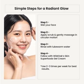 WildOak Korean Rice Face Scrub | Glass Skin & De-Tan | Boosts Collagen Naturally | Gentle Exfoliation for Glowing, Youthful Skin | Anti-Aging & Tan Removal | Hydrates & Repairs Skin Barrier | 100g