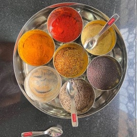 HAZEL Stainless Steel Masala Spoons for Small Containers Mini Spoon for Masala Dabba Spices Spoons, Set of 6