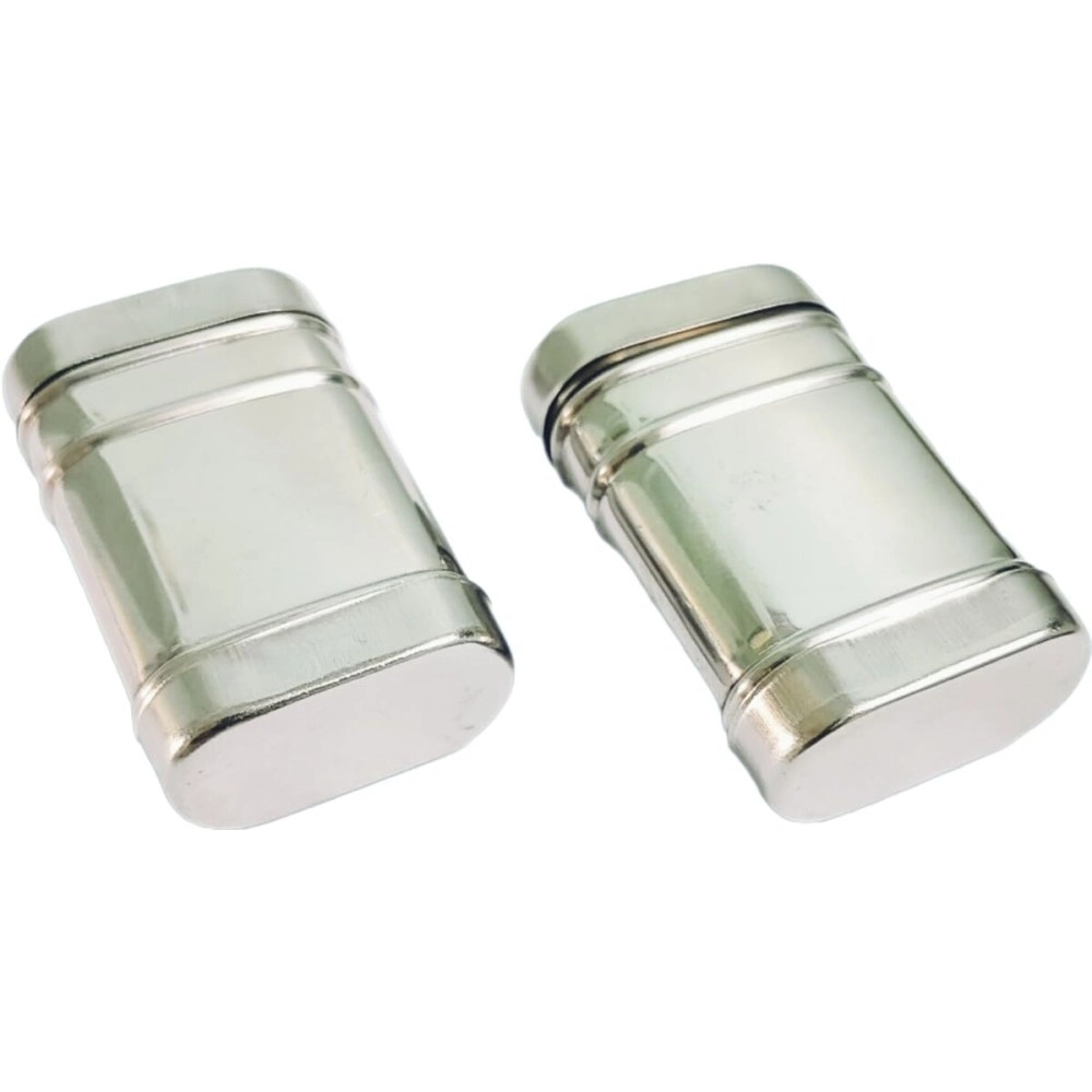 HOPE KART Small Chuna Dani Dabi Tobacco Chunauti Khaini Lime Dibbi for Men Metal Box Katha Container Stainless Steel Dabbi, 5.5L X 3W, Pack of 2 (Rectangular)