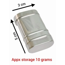 HOPE KART Small Chuna Dani Dabi Tobacco Chunauti Khaini Lime Dibbi for Men Metal Box Katha Container Stainless Steel Dabbi, 5.5L X 3W, Pack of 2 (Rectangular)