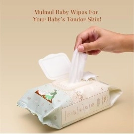 Baby Forest Mulmul Baby Wipes | Ultra-Soft Baby Wet Wipes | Water Based Wipes | Chemical Free & Organic Baby Wipes | 3x Thicker & Softer Wipes | 72 Wipes | Pack of 6