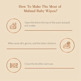 Baby Forest Mulmul Baby Wipes | Ultra-Soft Baby Wet Wipes | Water Based Wipes | Chemical Free & Organic Baby Wipes | 3x Thicker & Softer Wipes | 72 Wipes | Pack of 6