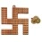 ARTISKRITI Copper Swastik Pyramid Vastu Yantra for Home Entrance Door Hanging Positive Energy Vibrations and Vastu Dosh Nivaran Items with Feng Shui Coin
