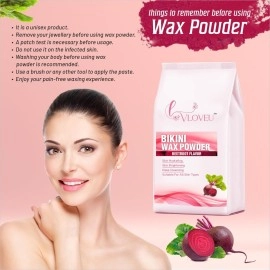 VLOVEU Bikini Wax Powder for Women, Wax Powder for Hair Removal, Herbal Wax powder for instant Hair Remover All Types of Hair, No Pain, No Side Effects (Beetroot) 120 Gm (Pack of 1)